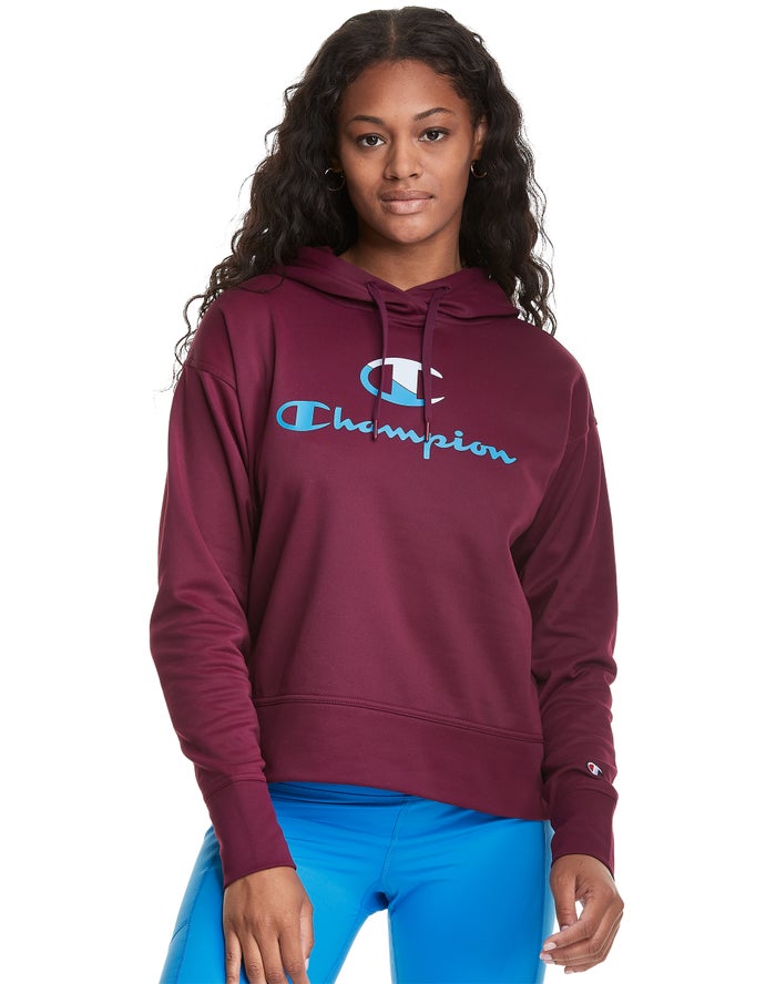 Champion Hoodie Dames - DonkerPaars - Game Day Split Logo ( 312678-GBN )